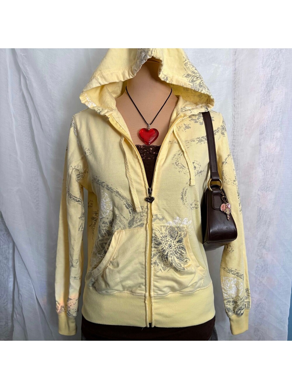 yellow grunge y2k hoodie